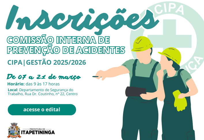 Aberta as inscrições para eleição da CIPA 2025/2026