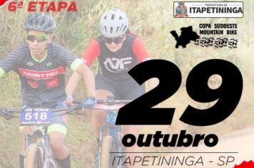 Itapetininga sedia a 6ª Etapa Copa Sudoeste Mountain Bike que será realizada no próximo domingo, dia 29