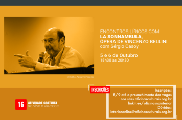 “Encontros Líricos com La Sonnambula, Ópera de Vincenzo Bellini” abre inscrições em Itapetininga