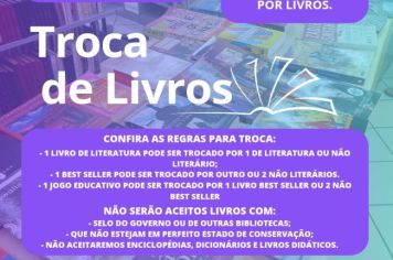 Troca de Livros da Biblioteca Municipal será nesta sexta, dia 29