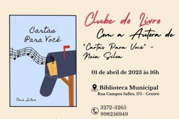 Biblioteca Municipal Júlio Prestes de Albuquerque em Itapetininga tem nova edição do “Clube do Livro” com a participação da autora Neia Silva