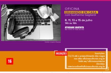 Oficina “Gravando em Casa” está com inscrições abertas em Itapetininga