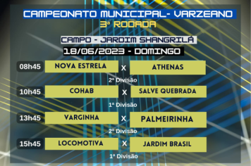 3ª rodada do Varzeano em Itapetininga traz oito jogos no próximo domingo (18)