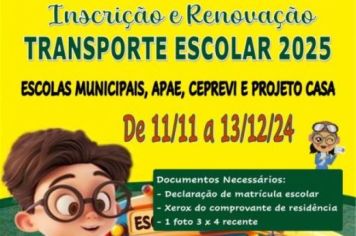 Faltam poucos dias para fim das inscrições e renovações do Transporte Escolar 2025 em Itapetininga