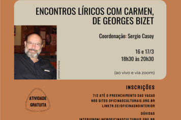  ENCONTROS LÍRICOS COM CARMEN, DE GEORGES BIZET