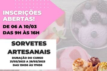 Fundo Social de Solidariedade de Itapetininga abrirá inscrições para curso de Sorvete Artesanal na segunda-feira, dia 6