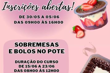 Fundo Social de Solidariedade de Itapetininga abre inscrições para curso de Sobremesas e Bolos no Pote