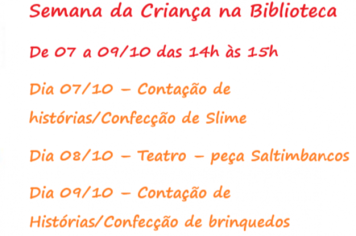 Biblioteca Municipal de Itapetininga realizará atividades na Semana da Criança