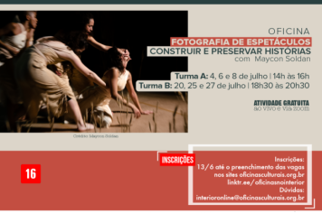 Inscrições abertas para Oficina de Fotografia de Espetáculos em Itapetininga