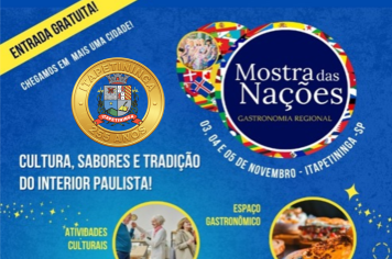 “Mostra das Nações” celebra 255 anos de Itapetininga com três dias de festa na Praça Peixoto Gomide; confira a programação