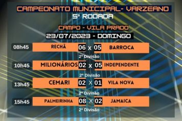 Campeonato Varzeano de Futebol em Itapetininga fecha 5ª Rodada com disputas emocionantes