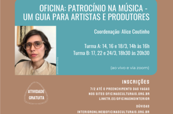 OFICINA: PATROCÍNIO NA MÚSICA - UM GUIA PARA ARTISTAS E PRODUTORES