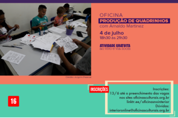 Inscrições abertas para Oficina de Produção de Quadrinhos em Itapetininga