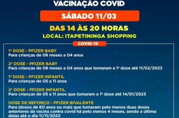 Itapetininga realiza mutirão de vacinação contra a Covid no Shopping neste sábado (11)