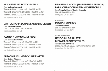 Oficinas Culturais online para o mês de setembro “Formação para o Interior” inscrições abertas para Itapetininga a partir desta sexta (06)