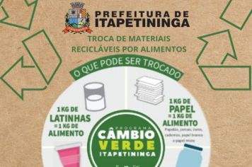 Prefeitura de Itapetininga leva Programa Câmbio Verde para a Vila Piedade no próximo sábado, dia 7 de outubro