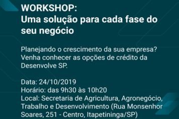 Itapetininga recebe Desenvolve SP para palestra a pequenos e médios empreendedores