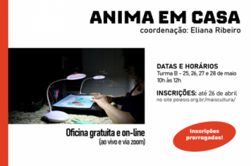 Oficinas Culturais com atividades gratuitas e online em Itapetininga têm inscrições prorrogadas até dia 26 de abril