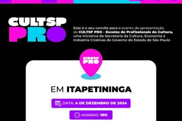 Itapetininga recebe GIRO PRO, ação do Programa CULTSP PRO do Governo de São Paulo