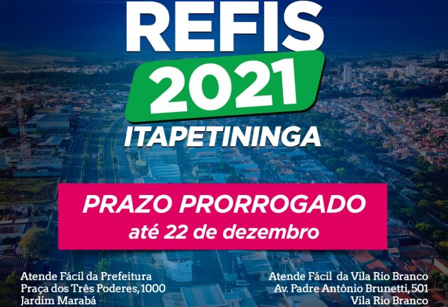 Prefeitura prorroga Refis por mais 30 dias 