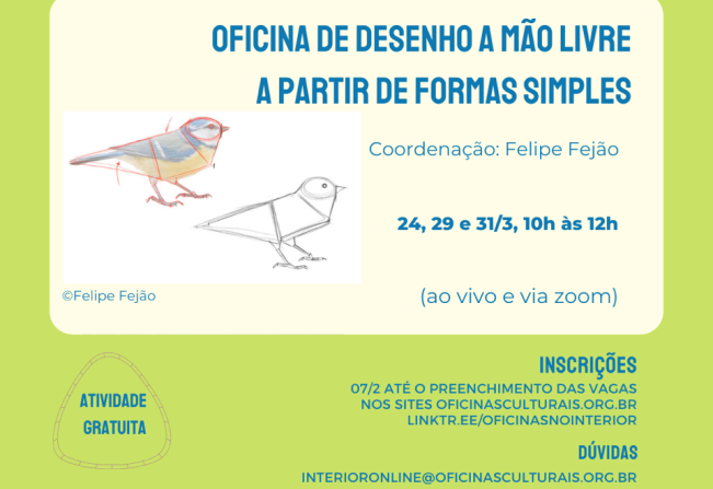 OFICINA DE DESENHO A MÃO LIVRE A PARTIR DE FORMAS SIMPLES