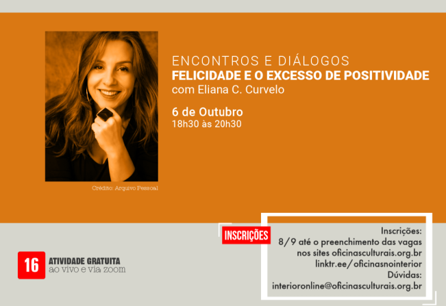 Inscrições abertas em Itapetininga para “Encontros e Diálogos – Felicidade e o Excesso de Positividade”