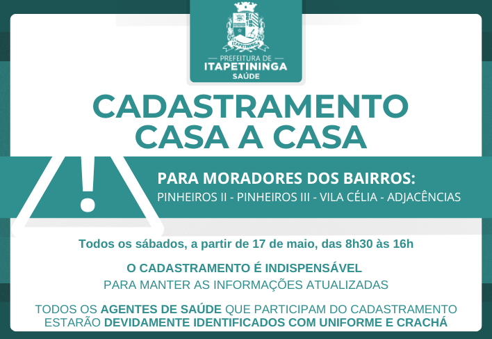 Secretaria de Saúde de Itapetininga realiza cadastramento casa a casa para moradores do bairro Pinheiros II e adjacências