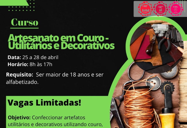 Fundo Social de Solidariedade de Itapetininga tem inscrições para cursos de Artesanato em Couro – Utilitários e Decorativos