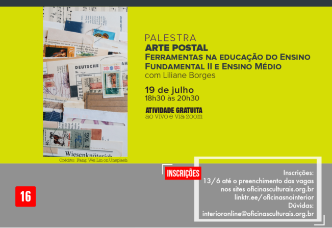 Inscrições abertas para a palestra Arte Postal em Itapetininga