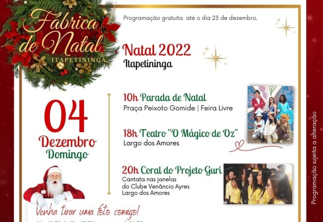 Notícia - A magia do Natal toma conta de Itapetininga a partir de 3 de dezembro - Prefeitura Municipal de Itapetininga Notícia - A magia do Natal toma conta de Itapetininga a partir de 3 de dezembro - Prefeitura Municipal de Itapetininga