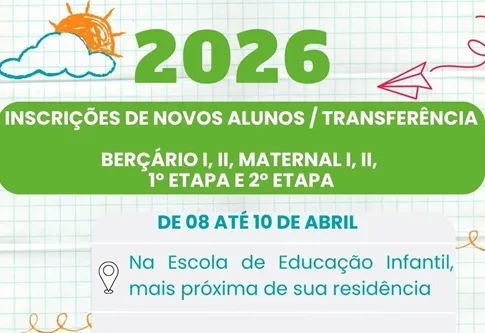 Inscrições de novos alunos e transferências do sistema municipal de ensino em Itapetininga estarão abertas de 8 a 10 de abril
