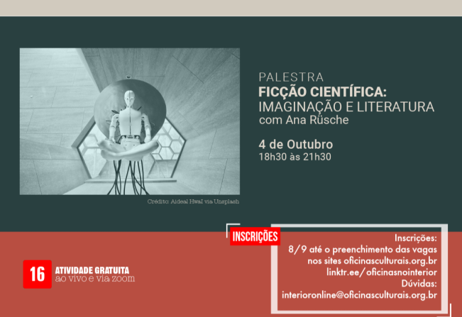 Inscrições abertas em Itapetininga para a Palestra: “Ficção Científica: Imaginação e Literatura”