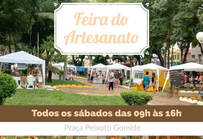 Feira do Artesanato é realizada todos os sábados na praça Peixoto Gomide