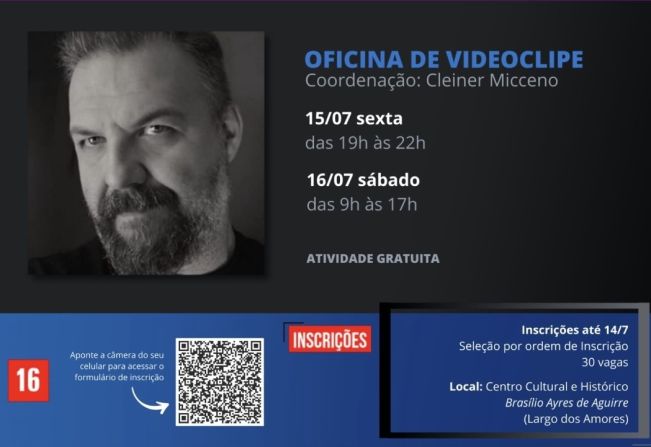Oficina de Videoclipe presencial e de graça em Itapetininga