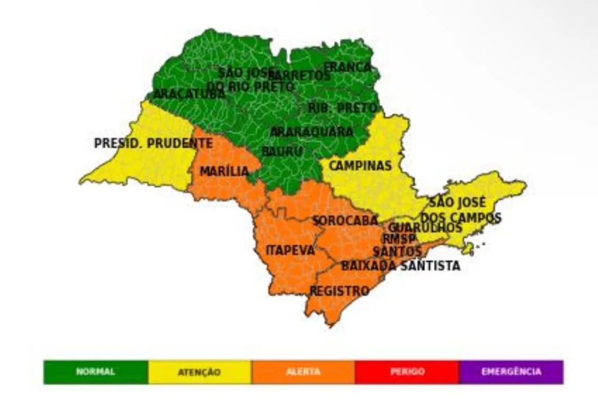 Defesa Civil de SP alerta para ventos fortes, chuva e queda acentuada de temperatura em São Paulo neste fim de semana