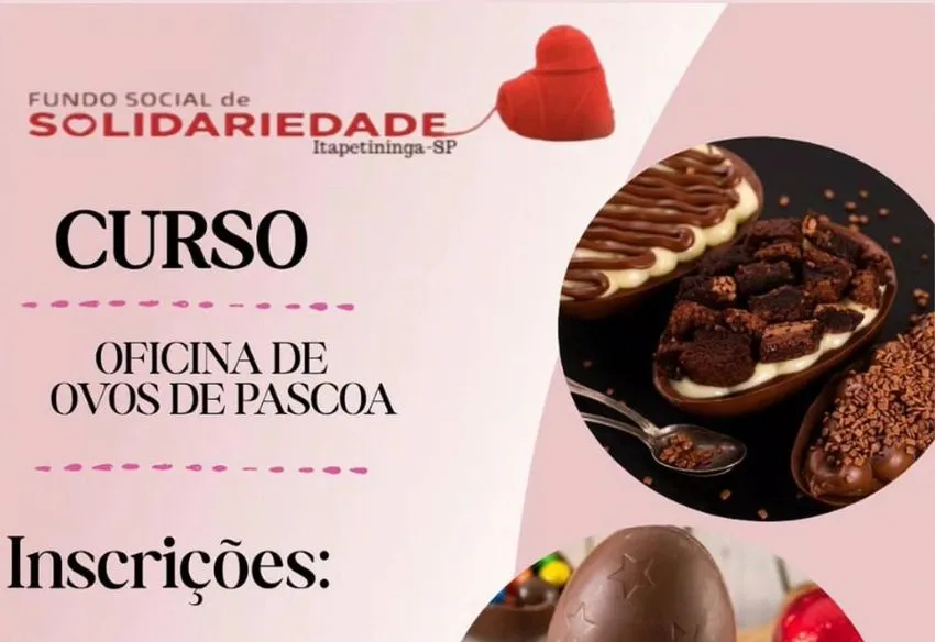 Fundo Social abre inscrições para Oficina de Ovos de Páscoa em parceria com o Senac