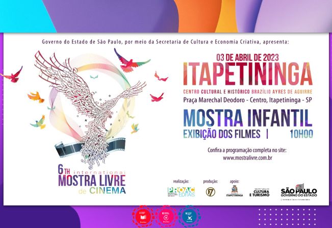 Centro Cultural e Histórico de Itapetininga recebe a 6ª Mostra Livre de Cinema com exibição de graça de filmes infantis