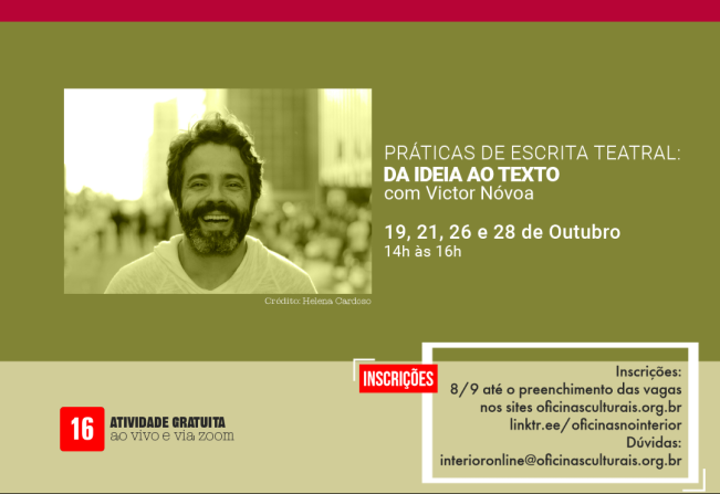 Itapetininga com inscrições abertas para Oficina: “Práticas de Escrita Teatral: da Ideia ao Texto”