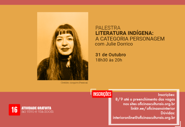 Inscrições abertas em Itapetininga para a Palestra de Literatura Indígena: A Categoria Personagem