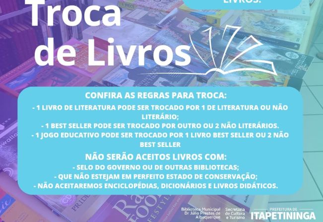 Biblioteca Municipal Dr. Júlio Prestes de Albuquerque promove mais uma edição da “Troca de Livros”