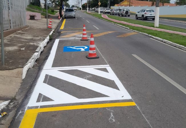 Secretaria de Trânsito cria novas vagas para pessoas com deficiência na avenida Padre Antônio Brunetti