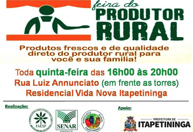 Feira do Produtor Rural de Itapetininga funciona em dois locais