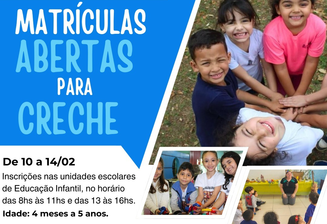 Secretaria de Educação abre inscrições para matrículas em creches e EMEIs do sistema municipal de ensino