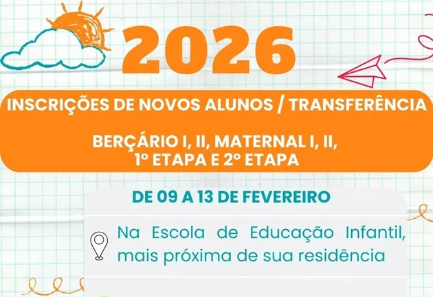 Inscrições de novos alunos e transferências do sistema municipal de ensino em Itapetininga estarão abertas de 9 de janeiro a 13 de fevereiro