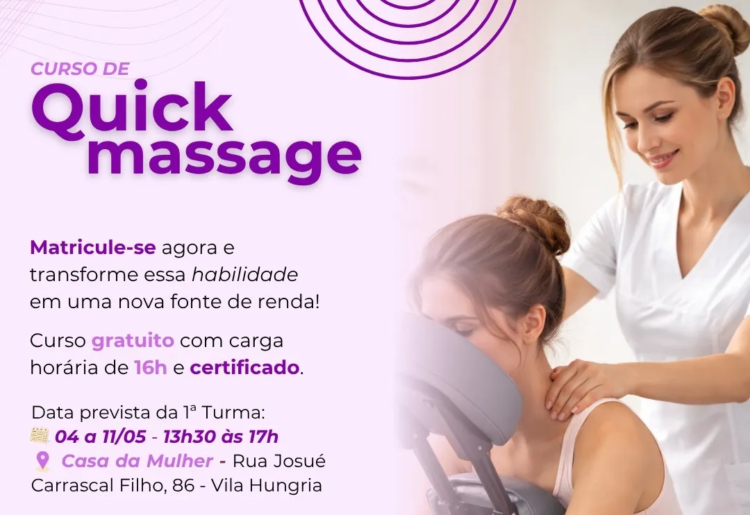Secretaria de Políticas Públicas para Mulheres promove curso “Aprenda Quick Massage”