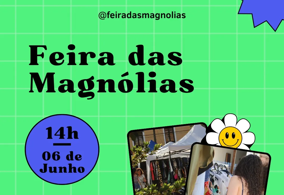 Feira das Magnólias reúne brechós neste sábado, dia 6, na Praça do Rosário, em Itapetininga
