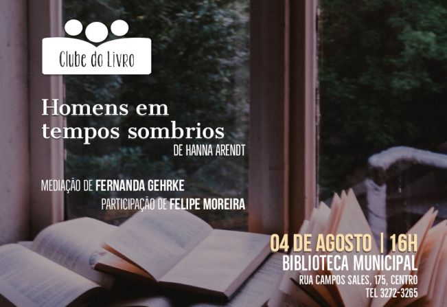 “Clube do Livro” será no próximo sábado (04)