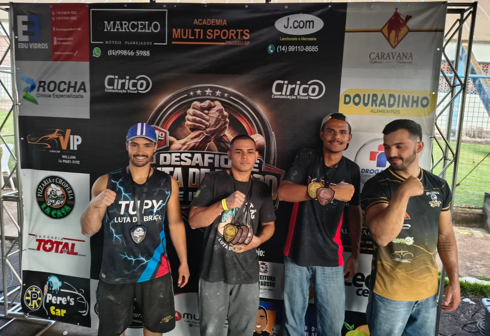 Atletas de Itapetininga se destacam no 1º Desafio de Luta de Braço em Ipaussu