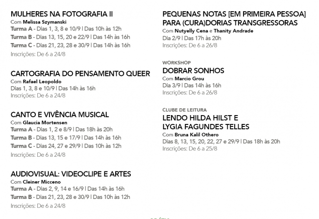 Oficinas Culturais online para o mês de setembro “Formação para o Interior” inscrições abertas para Itapetininga a partir desta sexta (06)