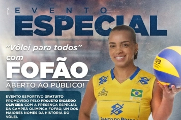 Campeã Olímpica e uma das maiores jogadoras do vôlei brasileiro, Fofão estará em no Ginásio Municipal “Ayrton Senna da Silva” em Itapetininga